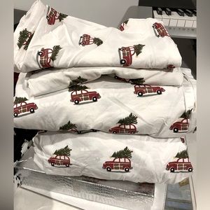 Pottery Barn Woody Car sheet set and throw pillow, King